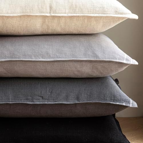 Foindtower Linen Solid Decorative Throw Pillow Covers 18x18 Inch Light Gray - Image 5