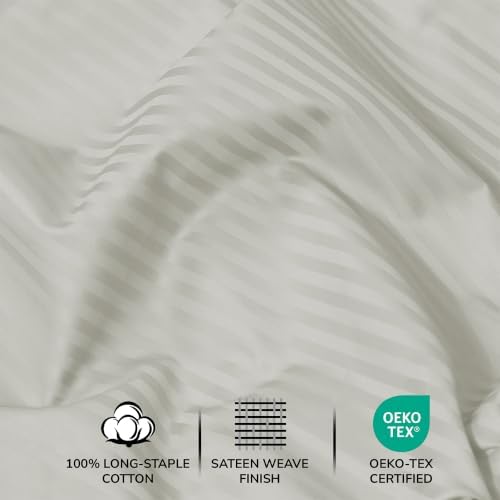Feather & Stitch 100% Cotton Sateen 500 TC Cal King Size Bed Sheet Set - Image 5