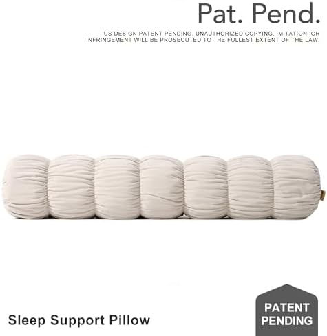 Pat. Pend. Long Body Pillow for Adults, 47 Inch, Misty White - Image 2