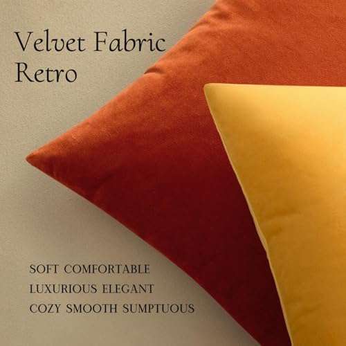 MIULEE 12x20 Inch Lumbar Velvet Fall Throw Pillow Covers Rust - Image 2