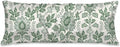 Green Body Pillow Cover, Mystical Floral Body Pillow by SEILONHD