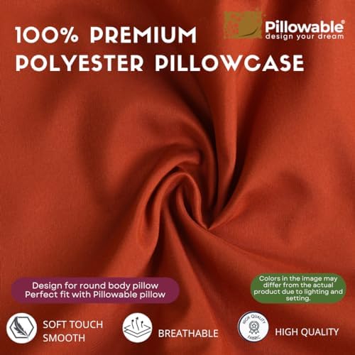 48x8 Round Pillowcase, Brushed Microfiber Bolster Cover - Image 2