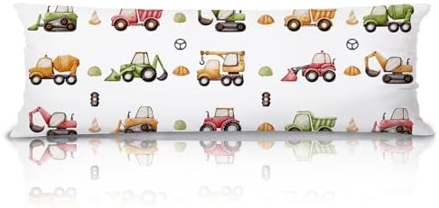 Construction Truck 20x54 Body Pillow Cover, Boy Nursery Room Decor, by Unknown