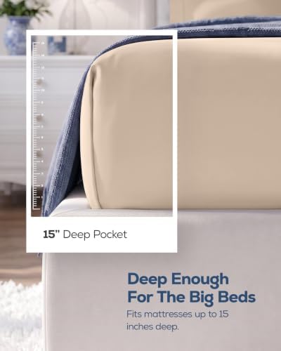 King Fitted Sheet, Ultra Soft Fits Up to 15 Inch Deep Pocket - Image 2