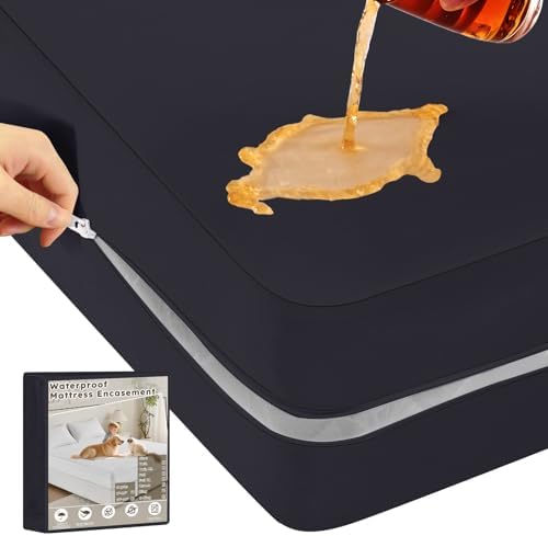 Twin Mattress Protector Zippered Waterproof by QUWOU