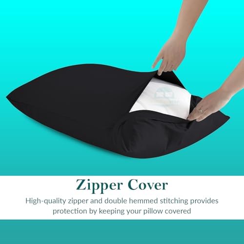 Toddler Travel Pillowcase 12x16 Set of 2 Black 100% Egyptian Cotton - Image 5