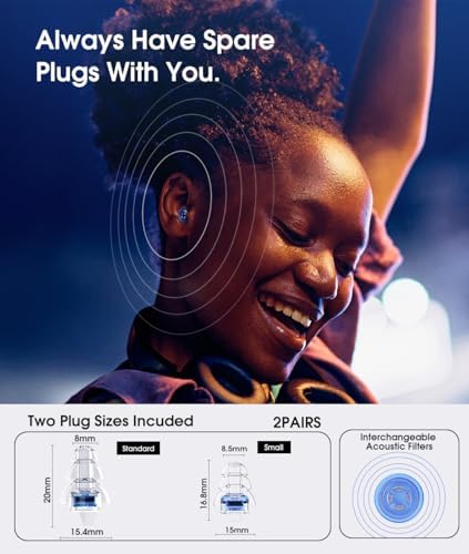 Hearprotek Concert Ear Plugs, 2Pairs Reusable high Fidelity Musician Ear Plugs - Image 3