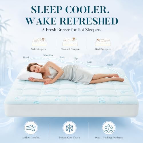King Mattress Topper, Cooling Gel Memory Foam Topper - Image 4