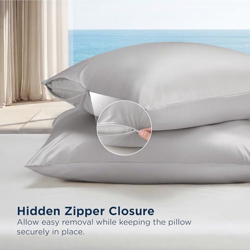 Bedsure Cooling Pillowcase for Hot Sleepers, Silk Like Pillow Case Standard Set - Image 6