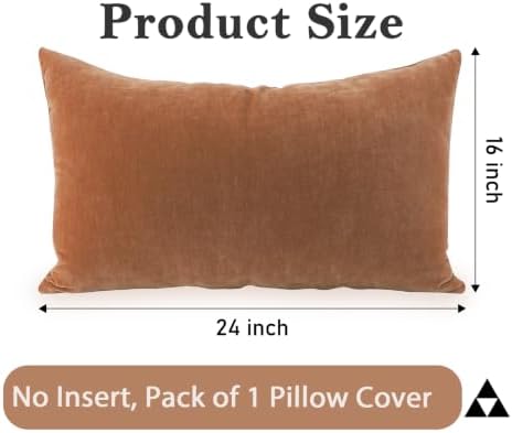JoraLion Chenille Lumbar Pillow Covers 16x24 inch Dark Orange - Image 3