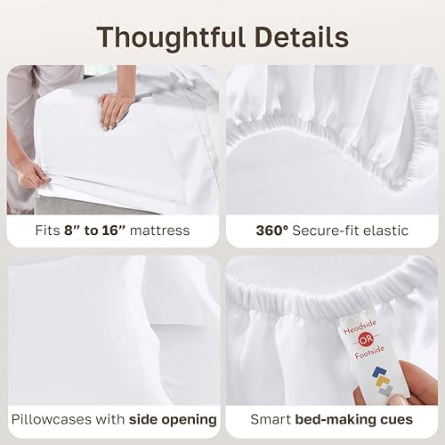 California Design Den Luxury 600 Thread Count Full Size Sheets Set - Image 4