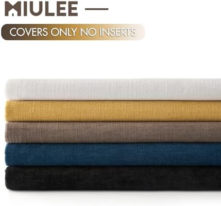 MIULEE Dark Blue Chenille Couch Throw Pillow Covers - Image 6