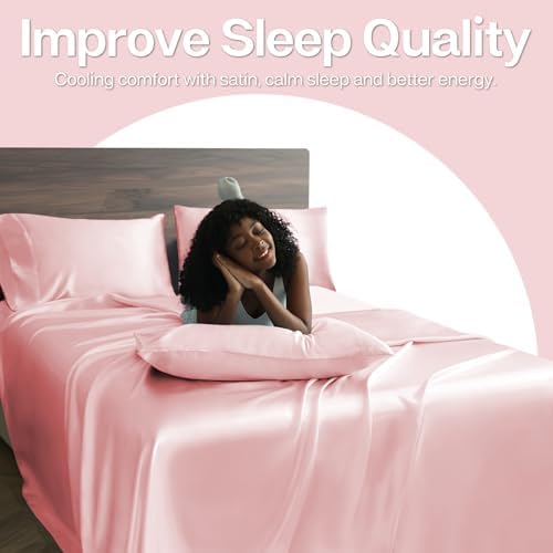 MR&HM Satin Pillowcase 2 Pack, King Size 20"x36", Light Pink - Image 4