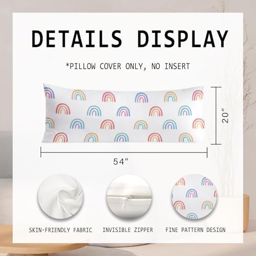 Boho Pastel Rainbow 20x54 Body Pillow Cover, Girl Nursery Decor, Boho - Image 2