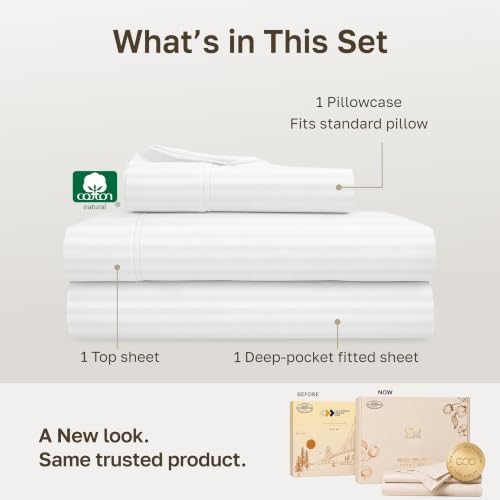 California Design Den 100% Cotton Sateen Twin Bedding Sheets Set - Image 3
