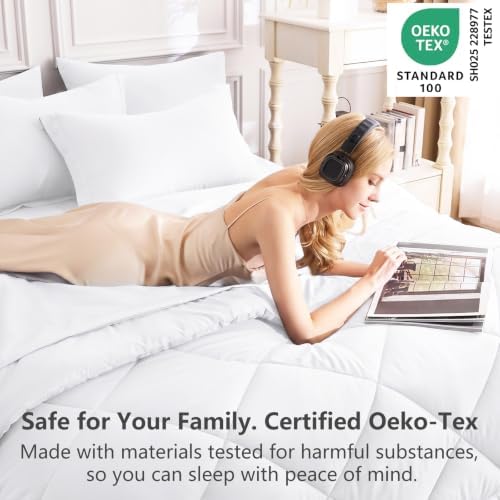 CozyLux Twin Comforter Set 68"x88" White - Image 3