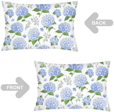 Blue Hydrangea Spring Throw Pillow Cases Queen Size Set of 2, Spring Summer - Image 3