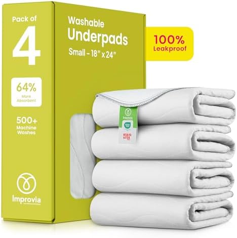 IMPROVIA® Washable Underpads, Heavy Absorbency Reusable Incontinence Pads by IMPROVIA