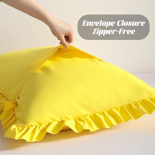 BEDSUM King Ruffled Pillow Shams - Image 5