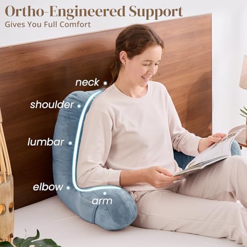 Sasttie Reading Pillow for Bed, Back Pillow for Sitting Up - Image 4