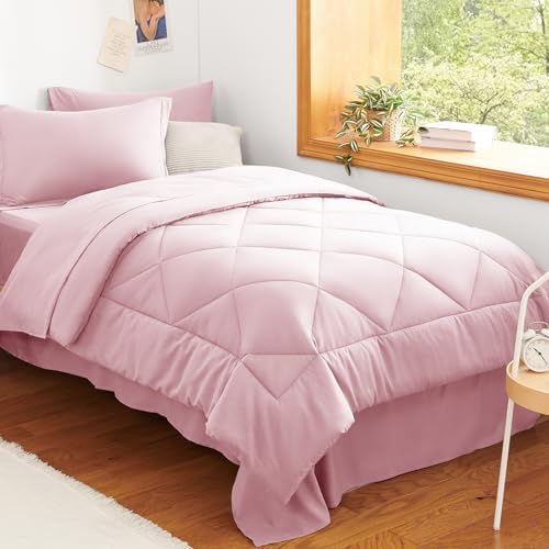 CozyLux Twin Comforter Set 68"x88" Pink by CozyLux