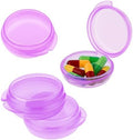 4 Pcs Mini Pill Organizer Small Pill Box Cute Portable Pill Case, 4 Purple by WLLHYF