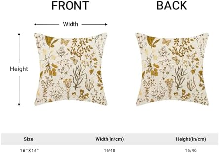 AEIOAE Summer Pillow Covers 16x16 Inch Set of 2, Mustard Yellow Wild Flower - Image 5