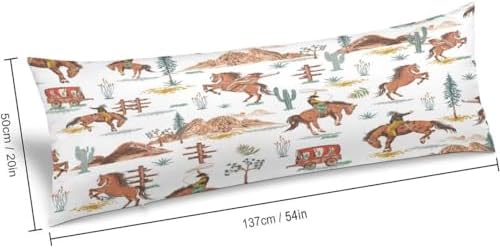 Brown Western Cowboy Body Pillow Cover Pillowcase - Image 2
