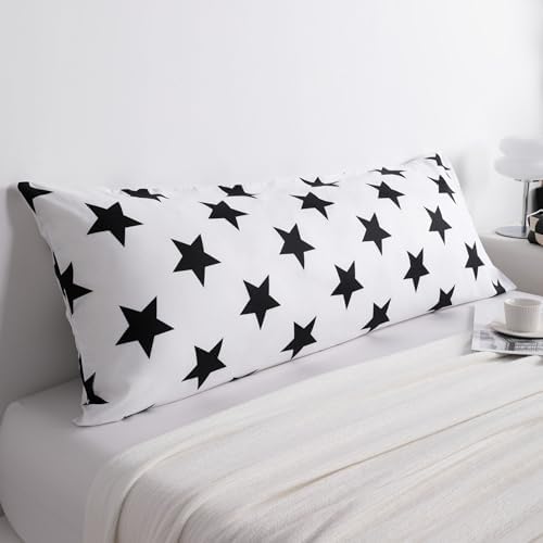 NTBAY Body Star Pillowcase, 1800 Thread Brushed Microfiber Black and White Star - Image 4