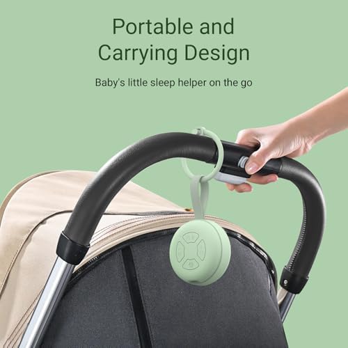Portable Baby Sound Machine 15 Hours Battery Life, Clips on Baby Stroller.Mint - Image 6
