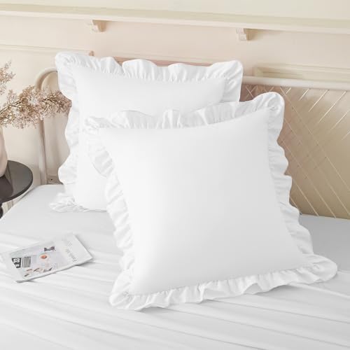 KKJIAF 2 Pack Ruffle Pillow Cases 26x26 Inches by KKJIAF
