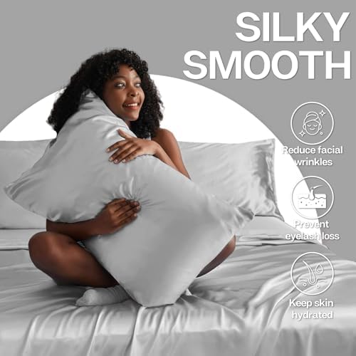 MR&HM Satin Pillowcase 2 Pack, Queen Size 20"x30" - Image 3