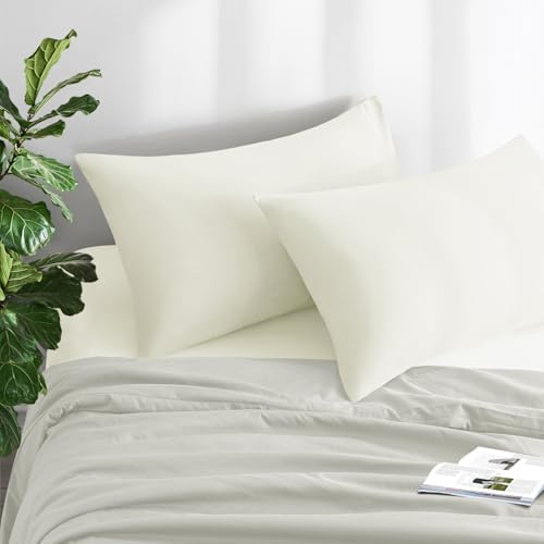 MILVOWOC 2Pcs Brushed Microfiber Standard Pillowcases, 20 x 26 Inch - Image 2
