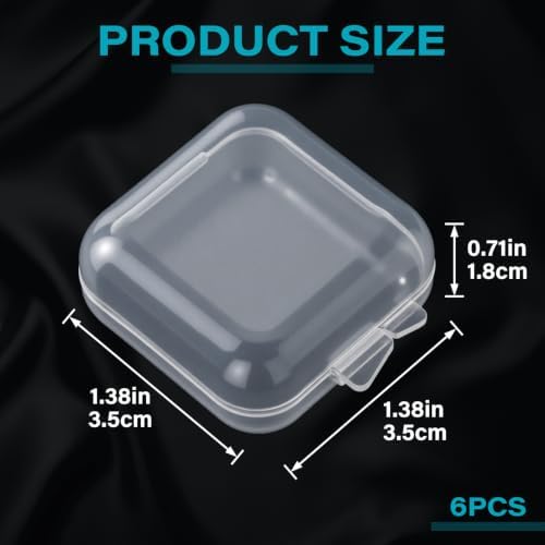 HINZIC 6pcs Plastic Ear Plug Cases, 1.34x1.34x0.71in - Image 2