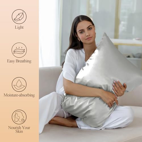 Silk Like Satin Pillowcase Queen Size, 2 Pack, 20x30 Inches - Image 2