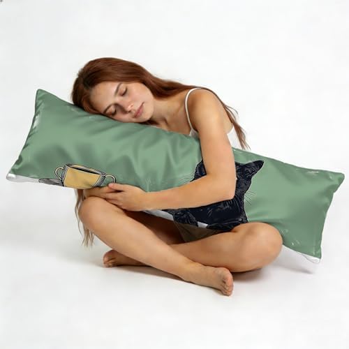 Satin Body Pillowcase Black Cat - Image 7