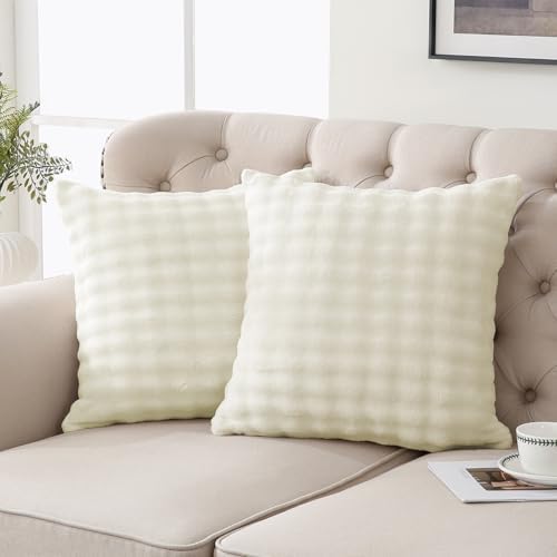 SOCHOW Decorative Throw Pillow Covers 18x18 Inches Set of 2, Cream White by SOCHOW