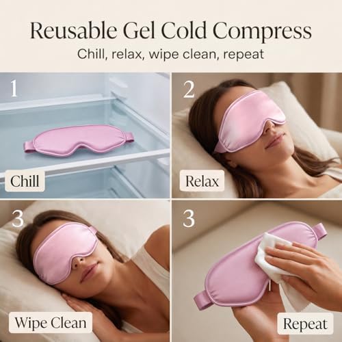 Cooling Eye Mask for Puffy Eyes, Reusable Gel Ice Pack Cold Compress for - Image 6