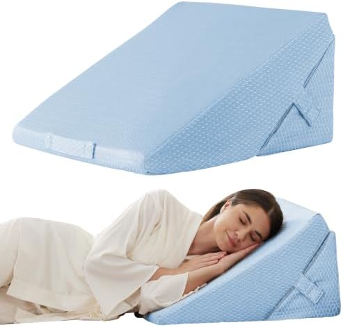 Bedluxe Wedge Pillow for Sleeping, Adjustable 9&12 Inch Foldable Bed Wedge by Bedluxe