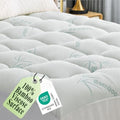 Full Size Mattress Topper, Quilted Fitted Double Bed Mattress Topper Cover by LUXELINEN