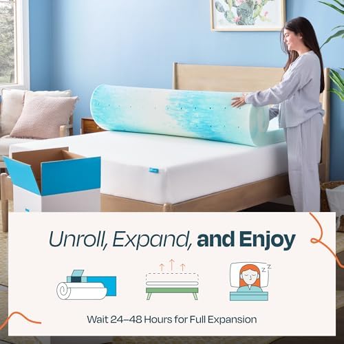 Linenspa 4 Inch Swirl Gel Memory Foam Mattress Topper, King Size – Cooling Gel - Image 6