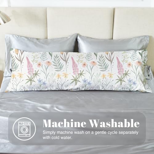EXQ Home Satin Body Pillowcase for Hair and Skin- Multicolor Printed Flower - Image 4