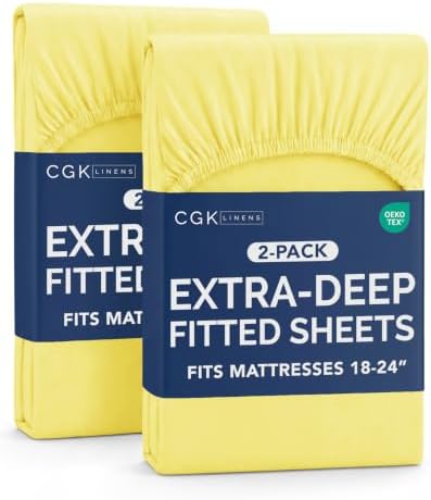 CGK Linens 2 Pack Extra Deep Twin XL Fitted Sheets by CGKUnlimited