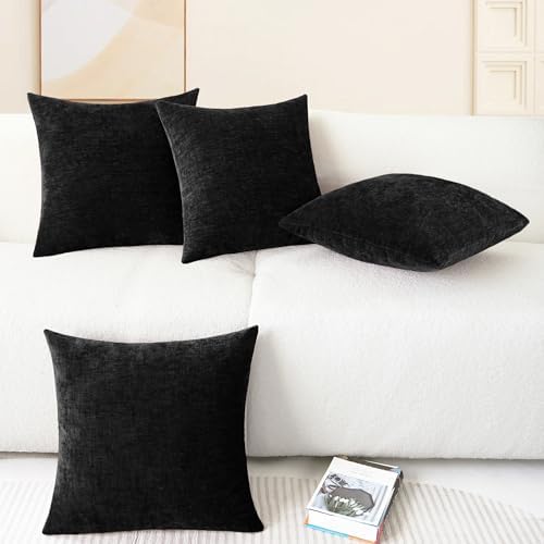 CaliTime Decorative Couch Throw Pillow Covers 18 X 18 Inches Black - Image 6
