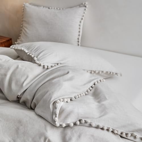Simple&Opulence French Linen Blended Duvet Cover King, Flax Viscose Derived - Image 2