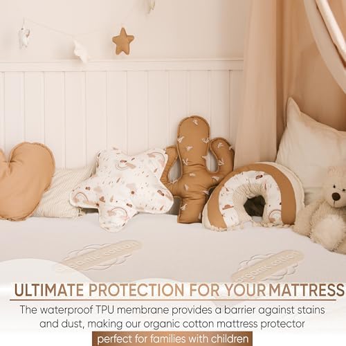 Deluxe Organic Crib Mattress Protector – Waterproof & Breathable Organic Cotton - Image 6