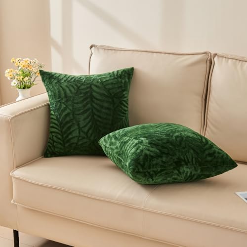 SOCHOW Decorative Throw Pillow Covers 20x20 Inches Set of 2, Olive Green - Image 2