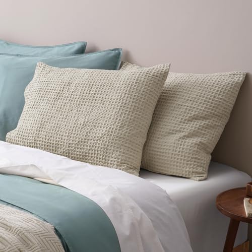 PHF Ultra Soft Waffle Pillow Shams King Size 20"x36", No Insert by PHF