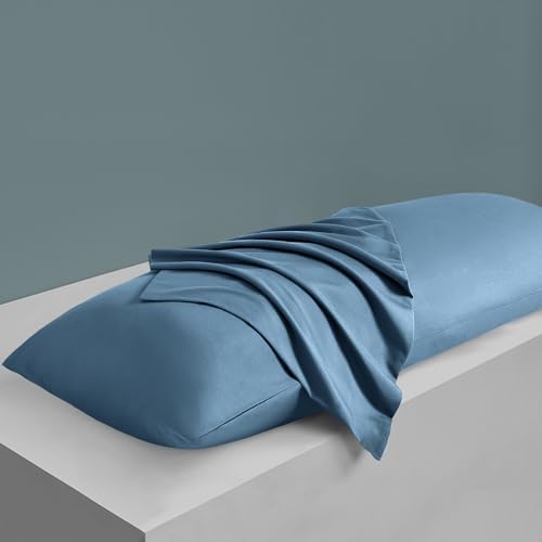 MILVOWOC Brushed Microfiber Body Pillowcases, 20 x 55 Inch, Slate Blue - Image 6
