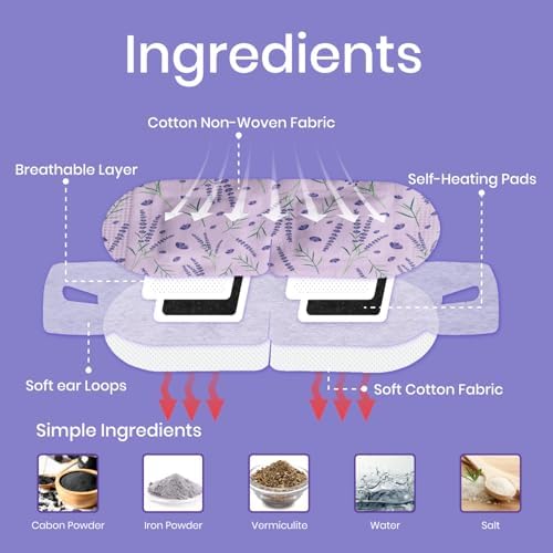 LANNA Heated Steam Eye Mask, Disposable 120 Minutes, Lavender Scent - Image 4
